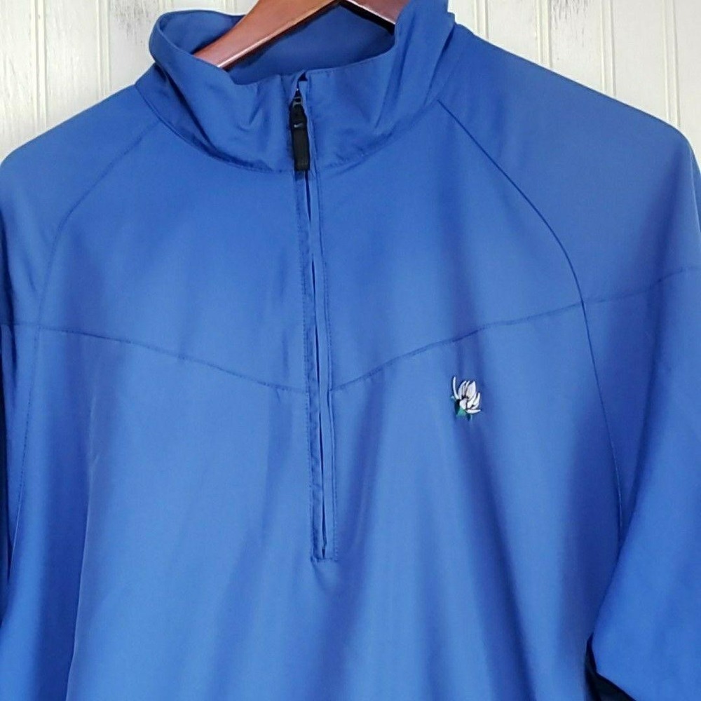 Nike Golf Jacket Mens XL Blue 1/2 Zip Windbreaker Pullover Embroidered Logo‎